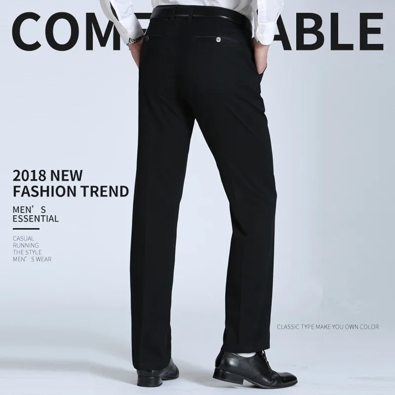 MRMT 2024 Brand Men\'s Trousers Middle-aged Men Trousers Thin Casual Loose Pant Solid Color High Waist Man Trouser Pants for Male