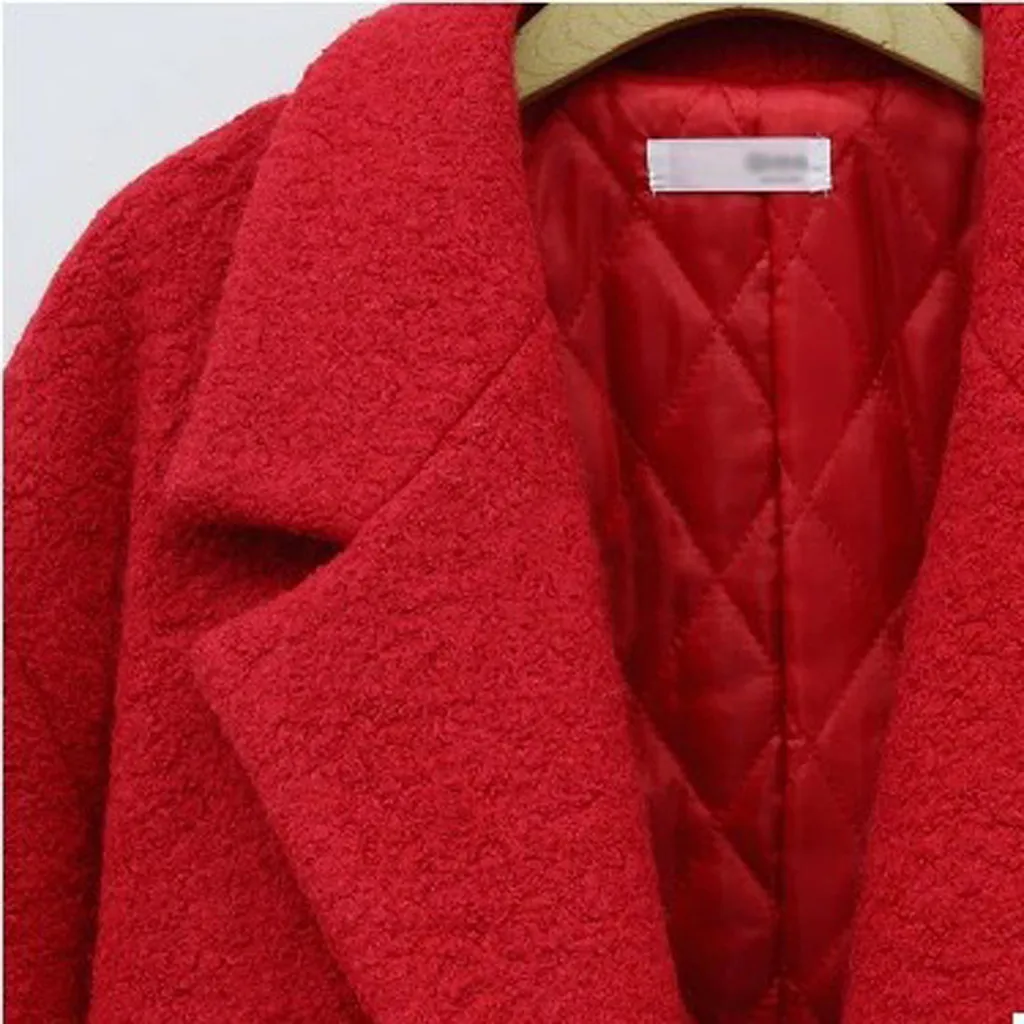 SAGACE многоцветное корейское женское длинное шерстяное пальто большого размера с двойным карманом толстое однотонное элегантное шерстяное пальто высокого качества