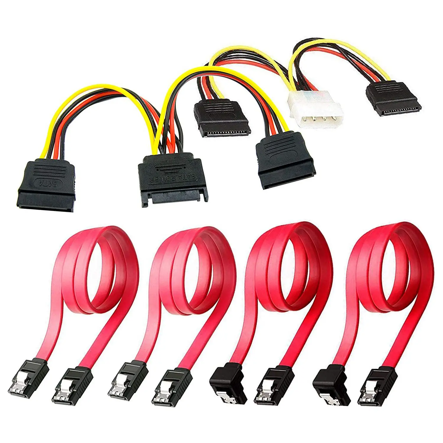 SSD / SATA III Hard Drive Connection Cables (1x 4 Pin to Dual 15 Power Splitter Cable 1x Po | Электроника