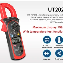UNI-T UT202 Высокое качество цифровой клещи 400A 600 в мультиметры ток/напряжение A/V сопротивление C F Температура мультиметры