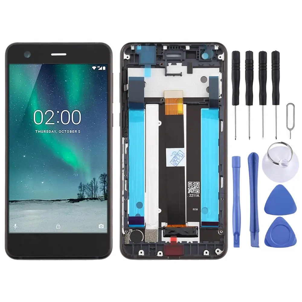 LCD Screen and Digitizer Full Assembly with Frame &amp Side Keys for Nokia 2 N2 TA-1007 TA-1029 TA-1023 TA-1035 TA-1011 | Мобильные