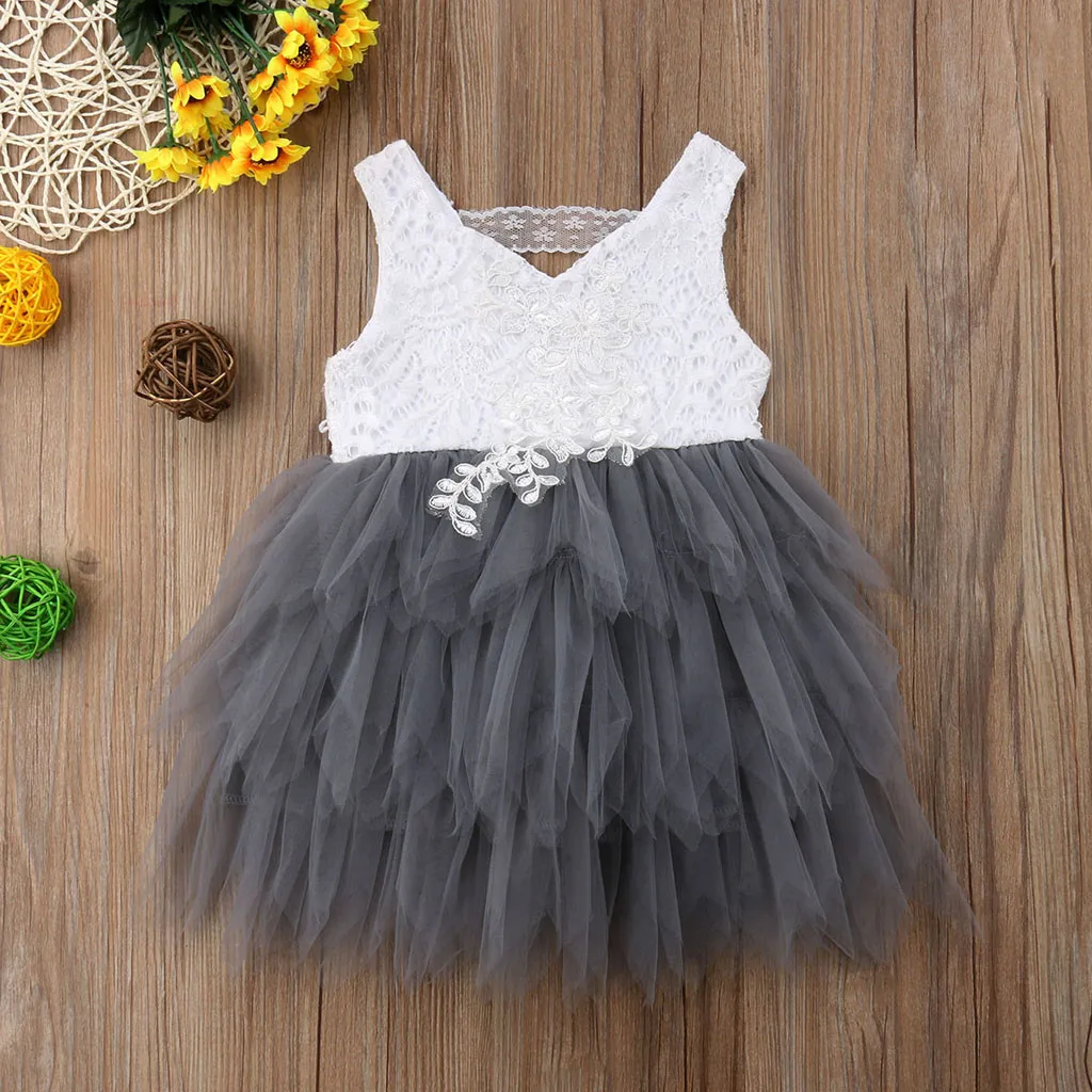 Детское платье для маленьких девочек детское платье с вышивкой без рукавов серые платья для маленьких девочек вечерние платья принцессы на день рождения