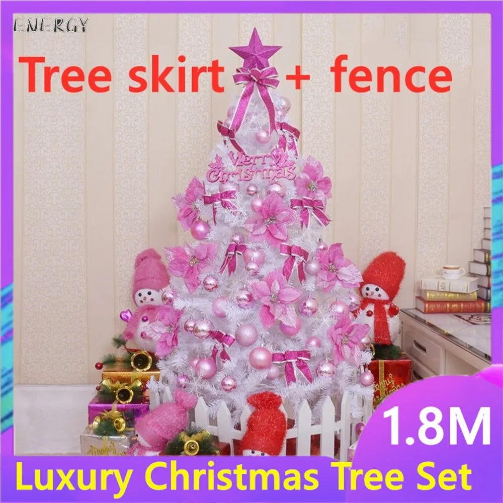 

Ready Stock Top 1.8 M Gold Silver Purple Blue Pink Christmas Tree Set Lantern LED Light-Emitting Christmas Tree Decoration
