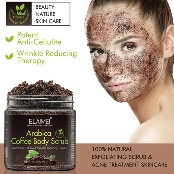 

Body Scrub Natural Coffee Arabica 250g Face Neck Wrinkle Reducing Hand Skin Care Exfoliating Detoxifying Mineral Anti Cellulite