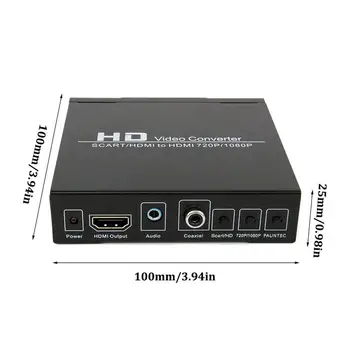 

Mini Scart To Hdmi Video Converter Box Type Scart To Hdmi Converter Plug and Play Easy to Carry With Alloy Shell
