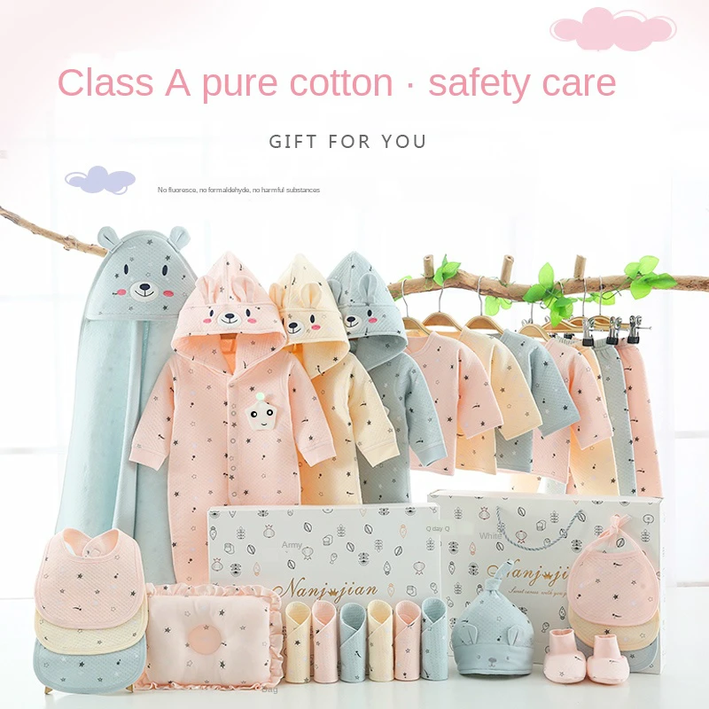 

Cotton Clothes for Babies Gift Box Set for Newborns Men and Women Baby Spring, Autumn and Winter Newborn Full Moon Gift