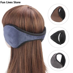 Engrossar earmuffs de pelúcia inverno quente fones de ouvido das mulheres dos homens velo capa de ouvido tampas de cor sólida macio earlap ao ar livre moda earflap