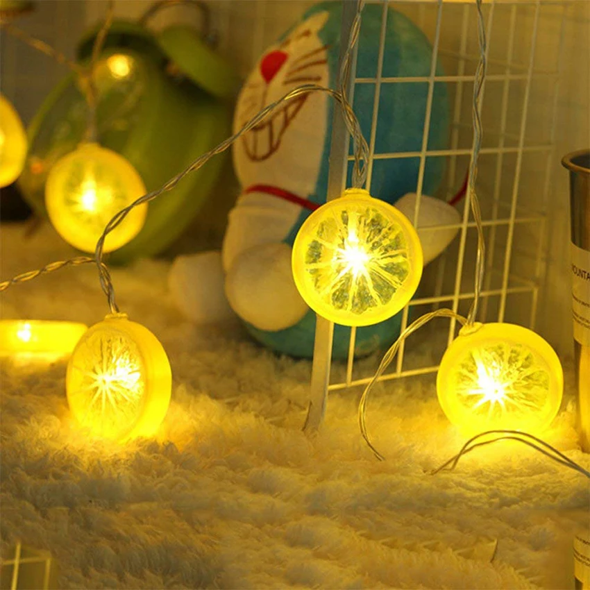 

2020 1.5M 10Led Lemon LED String Light Warm White Garden Decor Lamp Christmas Holiday Party Lighting Kids Bedroom Night Light