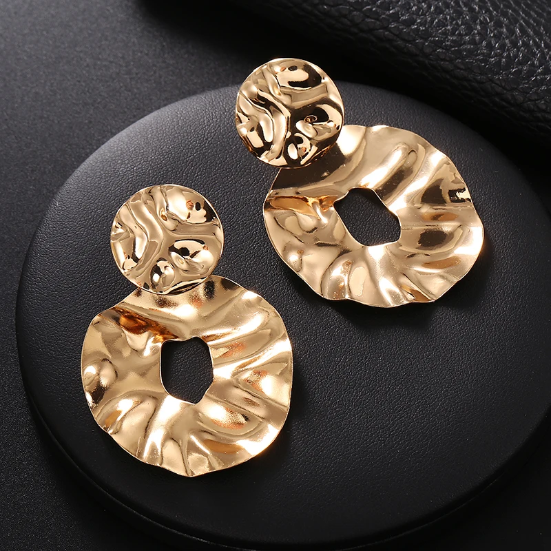 JIOFREE Vintage PUNK Clips Earrings for Women Gold Color Geometric Statement Earring Metal Hanging Fashion ear clip Jewelry ear clip earrings,clip earrings,ear clip,ear accessories