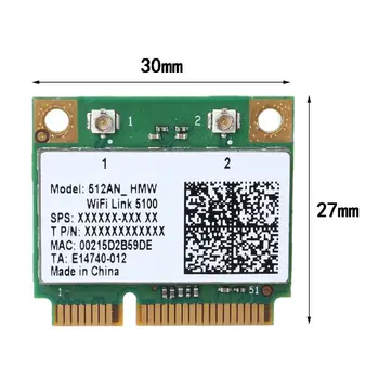 

Dual Band Wireless Card Wifi 5100 512AN_HMW Mini PCI-e Wlan Network Card Adapter