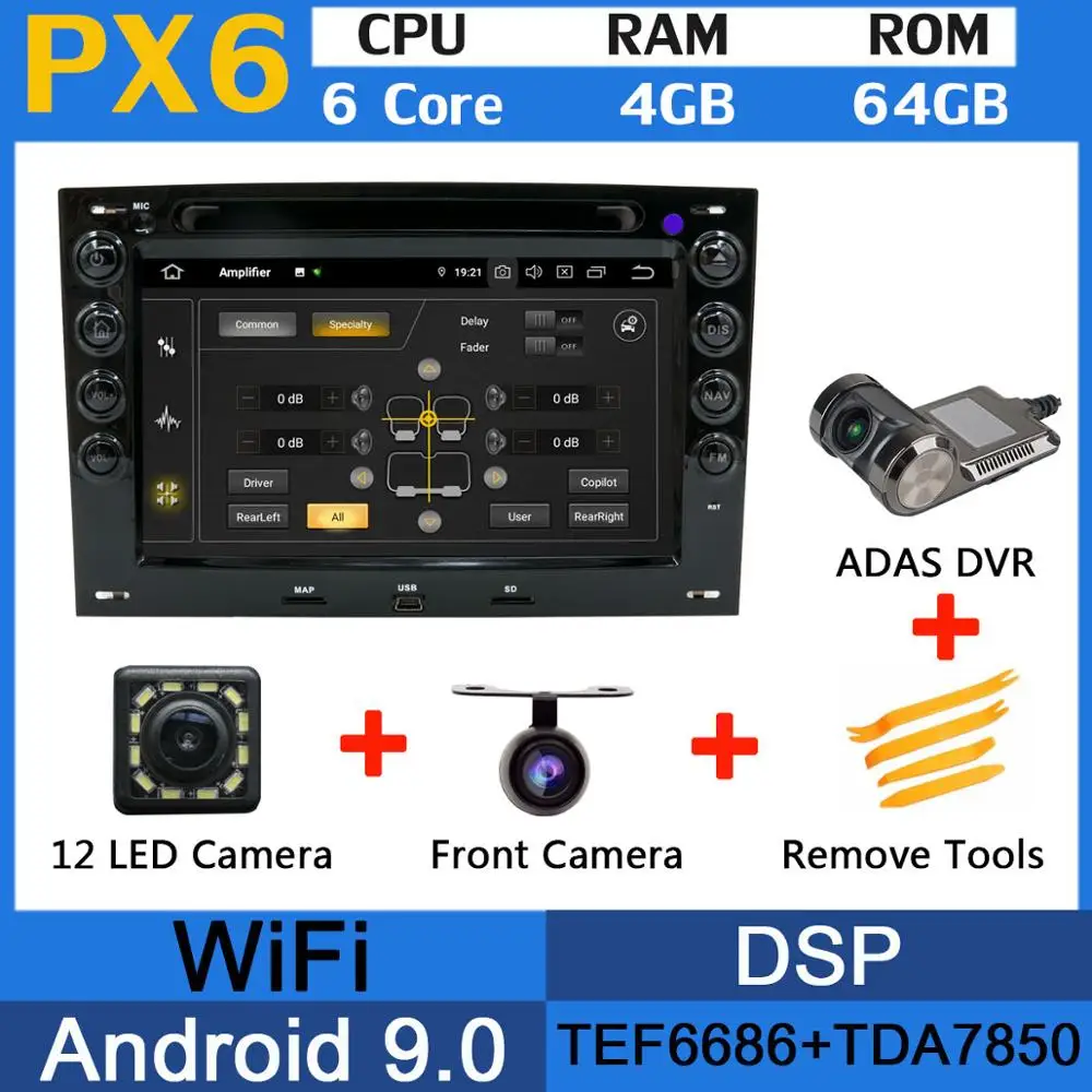5 USB порт PX6/Восьмиядерный Android 9,0 автомобильный dvd-плеер для Renault Megane 2 ii 2003-2010 Автомобильный gps Радио DSP Android авто мультимедиа - Цвет: PX6-Adas