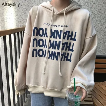 

Sweatshirts Women Autumn Winter Harajuku Loose Harajuku Thin Letter Printed Pullovers Womens Clothing Female Comfortable Trendy