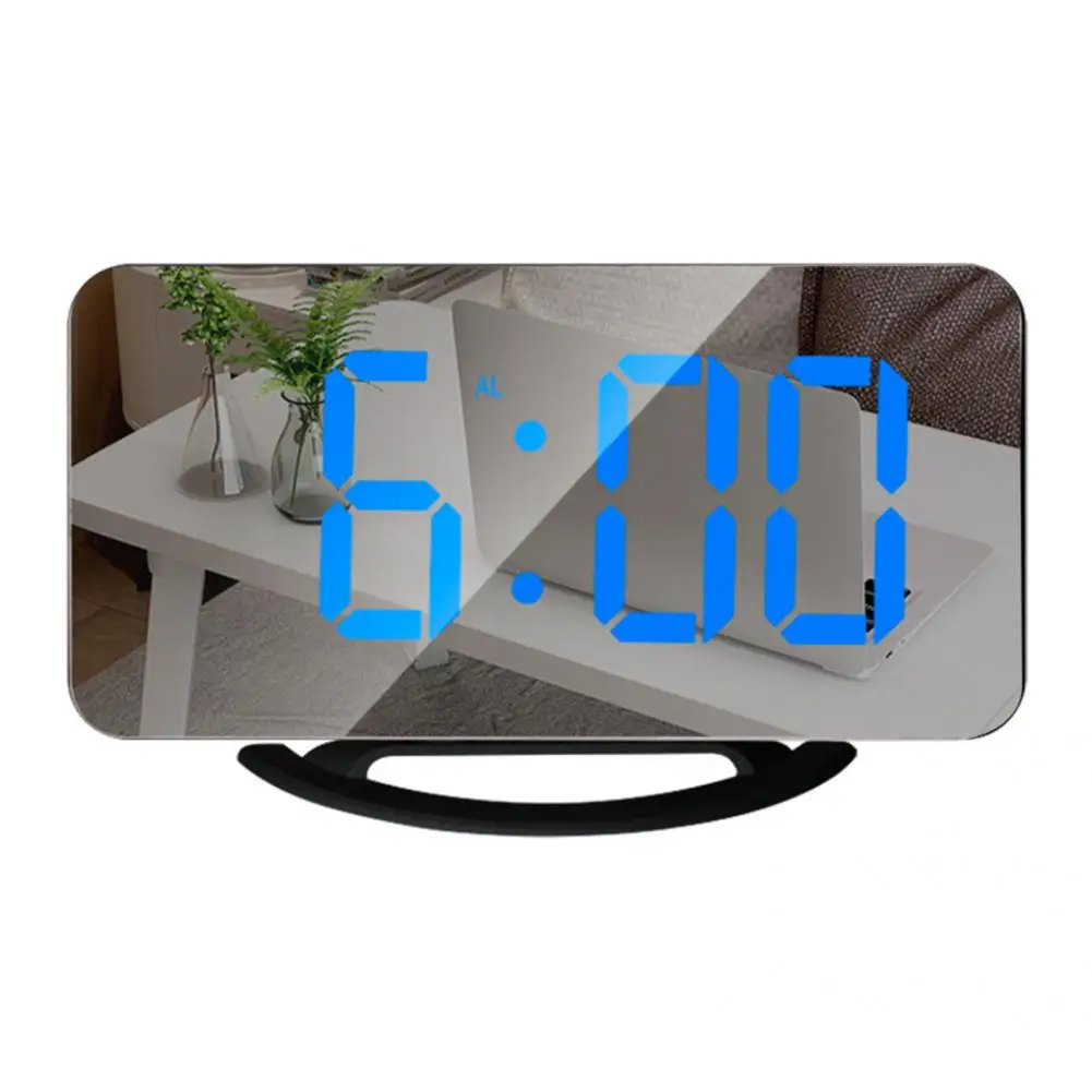 ABS 1 Set Useful Snooze Table Mirror Clock Fashion Alarm Clock Digital  for Office 6