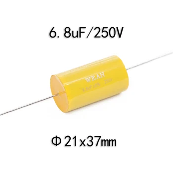 

Audio frequency divider capacitance 6.8UF250V Poleless Axial Speaker Capacitance Speaker Excellent Yellow Circle Capacitance