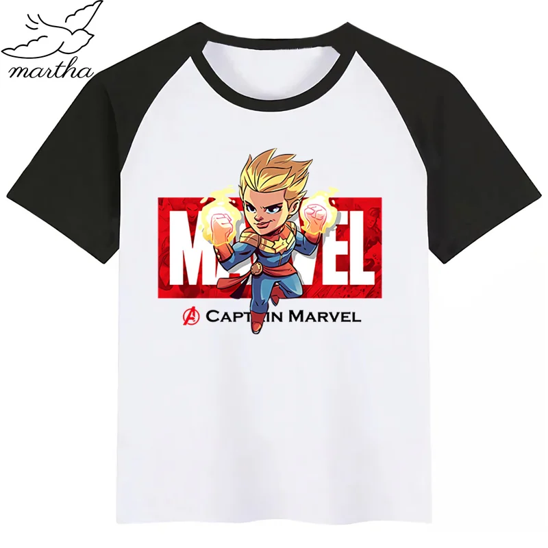 Детская забавная футболка «Мстители Marvel», «Железный человек», «Капитан Америка», «Человек-паук», «Халк», детские топы с героями мультфильмов, Детская футболка, одежда для малышей - Цвет: BlackG