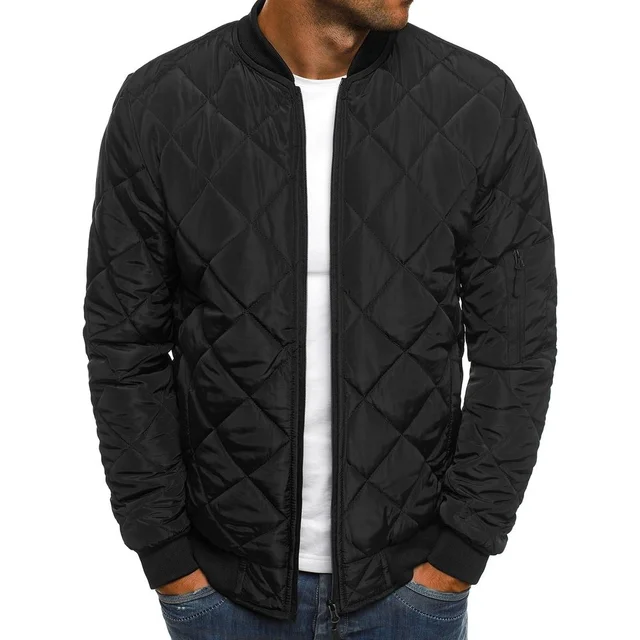 ZOGAA 2021 Mens Autumn Jacket Coat Wind Breaker Casual Plaid Men Parka Solid Color Outerwear Winter Jacket Overcoat Men New 2021 black