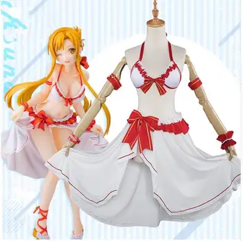 

HOT Anime! Sword Art Online SAO Yuuki Asuna Cosplay Costumes Bikini Uniform Summer Swimsuit For Halloween Custom-Make Any Size