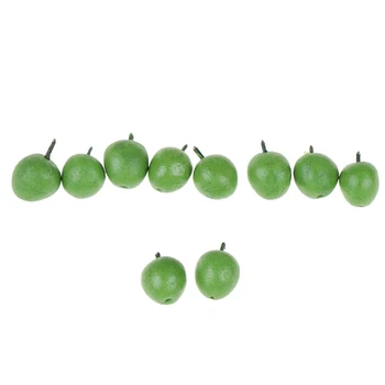 

10Pcs Doll House Miniature Accessories Mini Resin Green Apple Simulation Fruit Model Toy Doll House Decoration