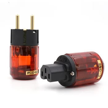 

HI-NED P-046E+IEC C-046 Power Connectors Plug, Gold Plated SCHUKO Power Plug