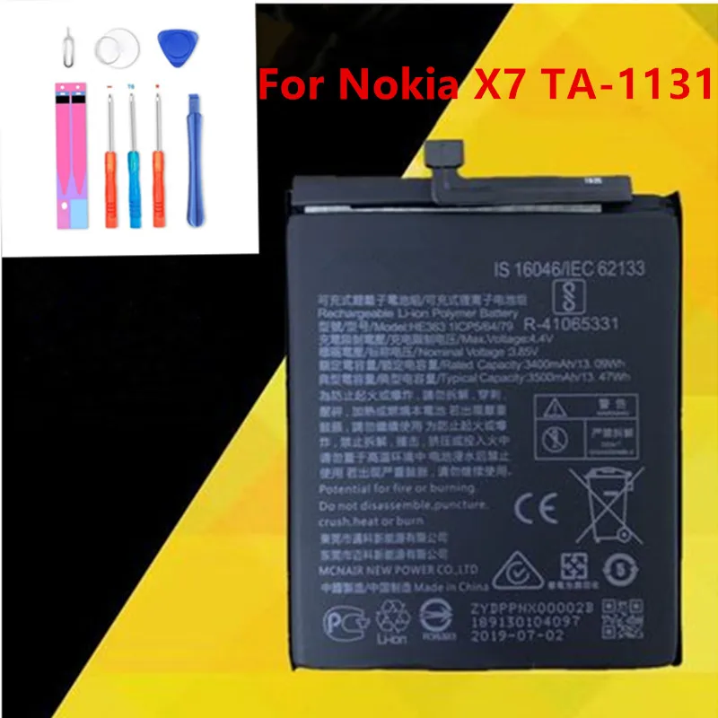 

Original HE363 3500mAh Battery For Nokia X7 TA-1131 TA-1119/Nokia 8.1 TA-1119 TA-1128 HE 363 Batteries Bateria