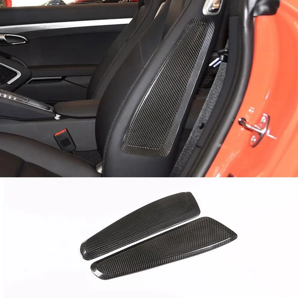 Реальные углеродного волокна для Porsche 718- 911 2010- автомобильное кресло боковой отделкой Панель автомобильные аксессуары