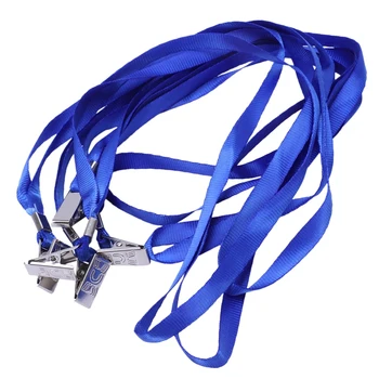 

5 Pieces Clip Metal Blue Lanyard Neck Strap for Card Holder