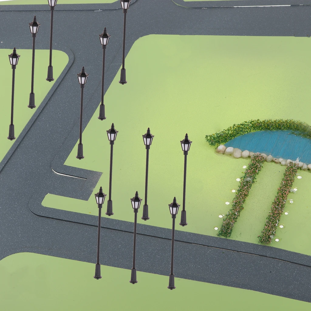 20Pack Of 1:100 Scale Model Railway Train Lamp Street Lights HO OO Scale LED