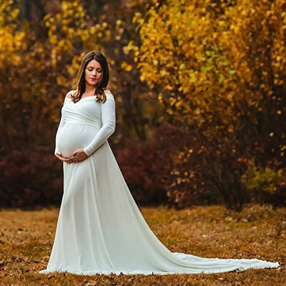 Платья для беременных, для фотосессии, для беременных, элегантные, сексуальные, для фотосессии, с открытыми плечами, для беременных, длинное платье для Бала D20