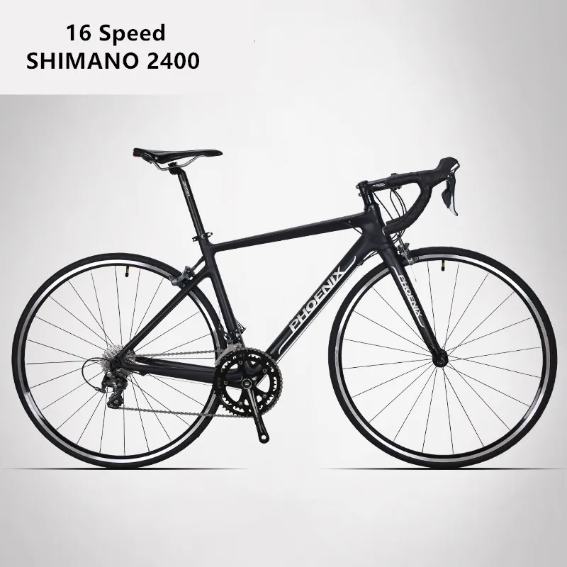 Бренд дорожный велосипед из углеродного волокна Рама 16/18 скорость SHIMAN0 2400/3500 свет Велоспорт гоночный велосипед Спорт на открытом воздухе Bicicleta - Цвет: A 16 Speed black