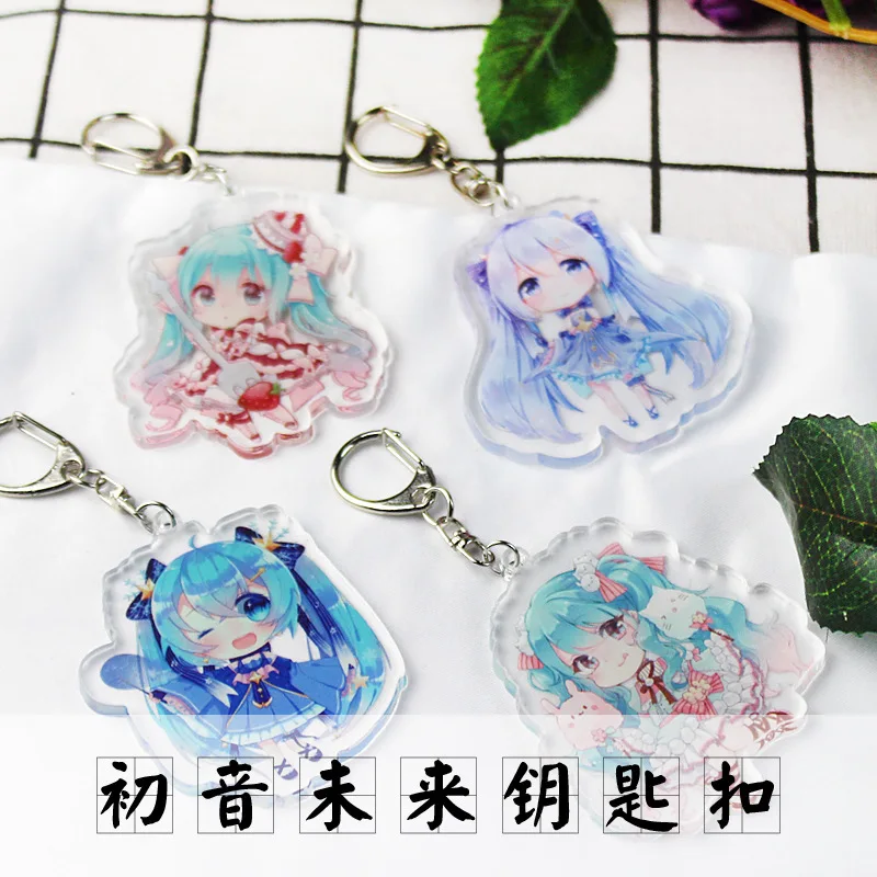 1 шт. брелок аниме Hatsune Miku акриловый брелок Llavero