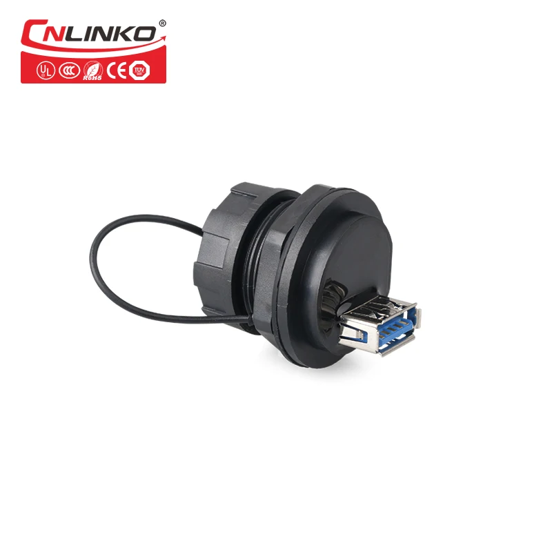 CNLINKO PBT пластиковые USB3.0 панельные гнездовые разъемы IP 67 водонепроницаемый USB 3 0
