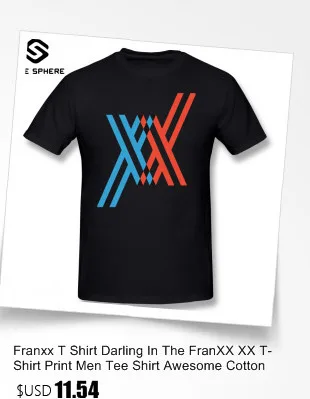 Franxx футболка Darling In The FranXX XX футболка с принтом Мужская футболка из хлопка 6xl уличная футболка с коротким рукавом