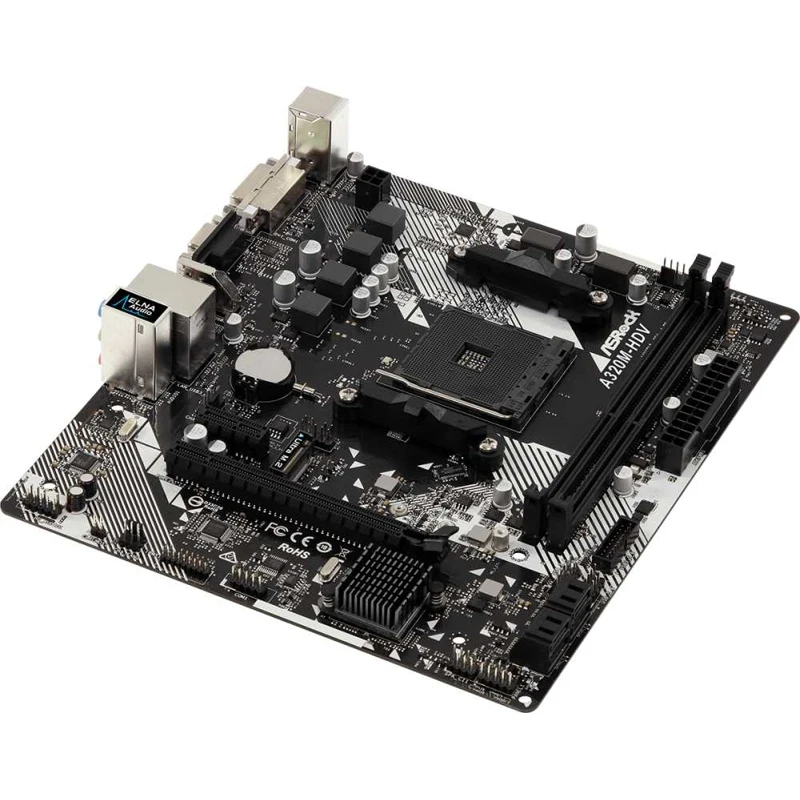 Материнская плата Asrock A320M-HDV R4.0 Soc-AM4 AMD A320 2xDDR4 mATX AC'97 8ch(7,1) GbLAN RAID+ VGA+ D