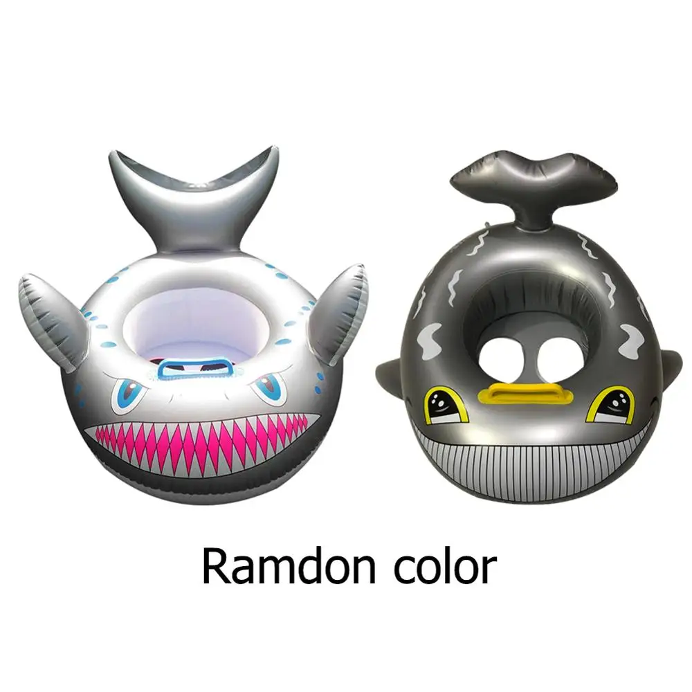 Anillo de natación inflable de tiburón de dibujos animados para bebé, flotador de cuello para niño pequeño, asiento circular, accesorios de natación para bebé, anillo de cuello, tubo de seguridad