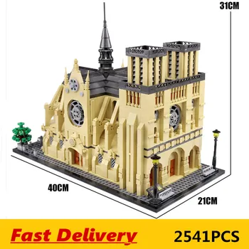 

2541PCS MOC Streetview Classic Architecture NOTRE DAME CATHEDRAL of Paris Building model Blocks Brick Landmark Kids Toys Gifts