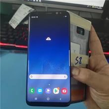 Süper AMOLED LCD Samsung Galaxy S8 G950 G950F LCD ekran dokunmatik ekran Digitizer var ölü piksel hiçbir çerçeve