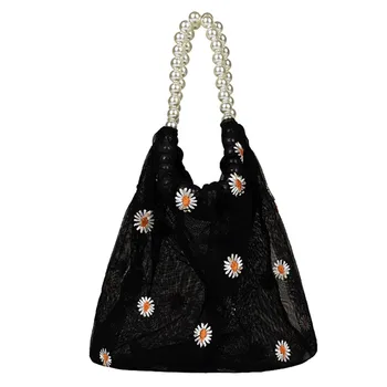 

Mesh Applique Little Daisy Bags Shopping Handbag Travel Tote Bag Clutch Bag Large Tote Small fresh style Сумка Sac à main Borsa