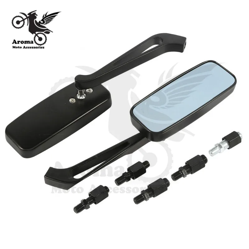 Прямоугольное черное moto зеркало заднего вида для kawasaki honda suzuki Benelli vespa yamaha harley sportster зеркало moto rcycle raerview