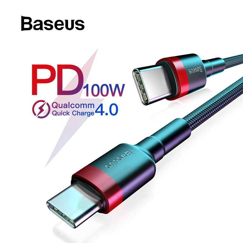 Кабель Baseus usb type C-type C для Redmi Note 8 Pro Quick Charge 4,0 100 Вт Кабель type-C для быстрой зарядки samsung S10 USB-C Кабель Baseus usb type C-type C для Redmi Note 8 Pro Quick Charge 4,0 100 Вт Кабель type-C для быстрой зарядки samsung S10 USB-C