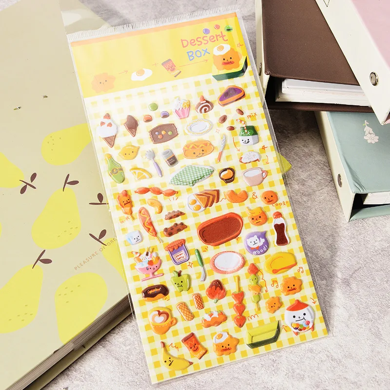 Cartoon Stickers Decorative Stickers Anime Stickers Kawaii Stickers Cartoon Animal Stickers SST1 Cute Cartoon Zoo Stereo Bubble Sticker Children's Toy 3D DIY Diary Decoration Mobile Sticker