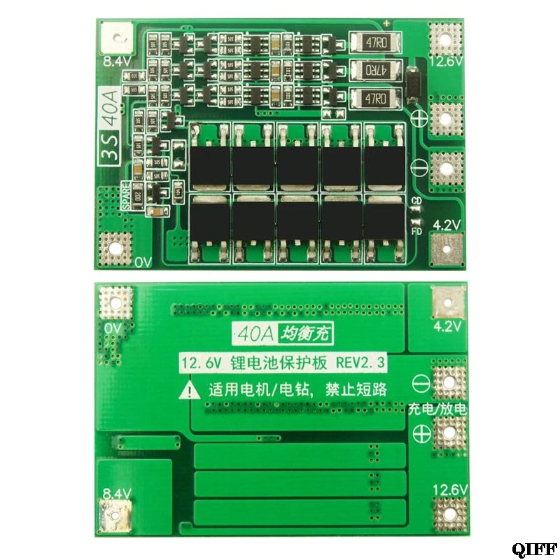 3S 40A литий-ионная батарея зарядное устройство Lipo ячеечный модуль PCB плата защиты BMS для сверлильного двигателя 12,6 в с балансом