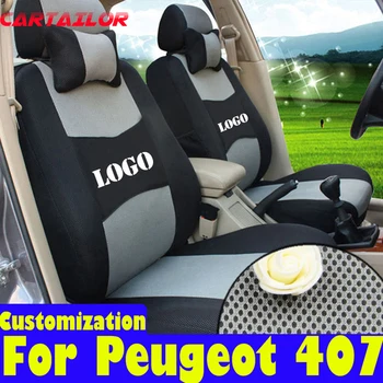 

CARTAILOR cover seats for peugeot 407 seat covers interior accessories mesh car styling seat cushions set black car protection
