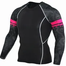 Мужская спортивная компрессионная дышащая рубашка с длинным рукавом для занятий спортом, езды, Солнцезащитная футболка Новинка
