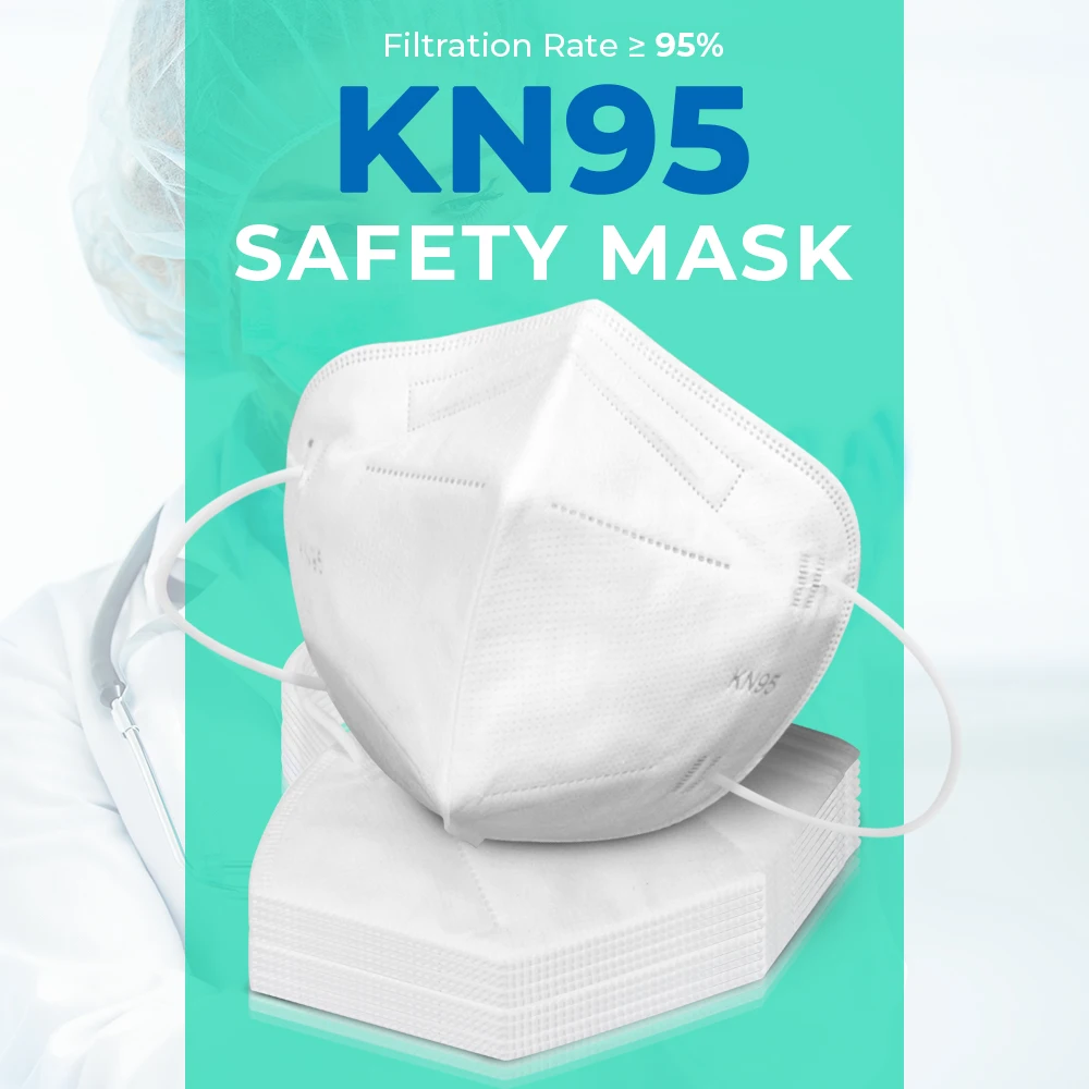 

10/20/50PCS KN95 3-Layers Disposable Face Masks Dustproof Anti-fog And Breathable Face Masks 95% Filtration Features as KF94 N95