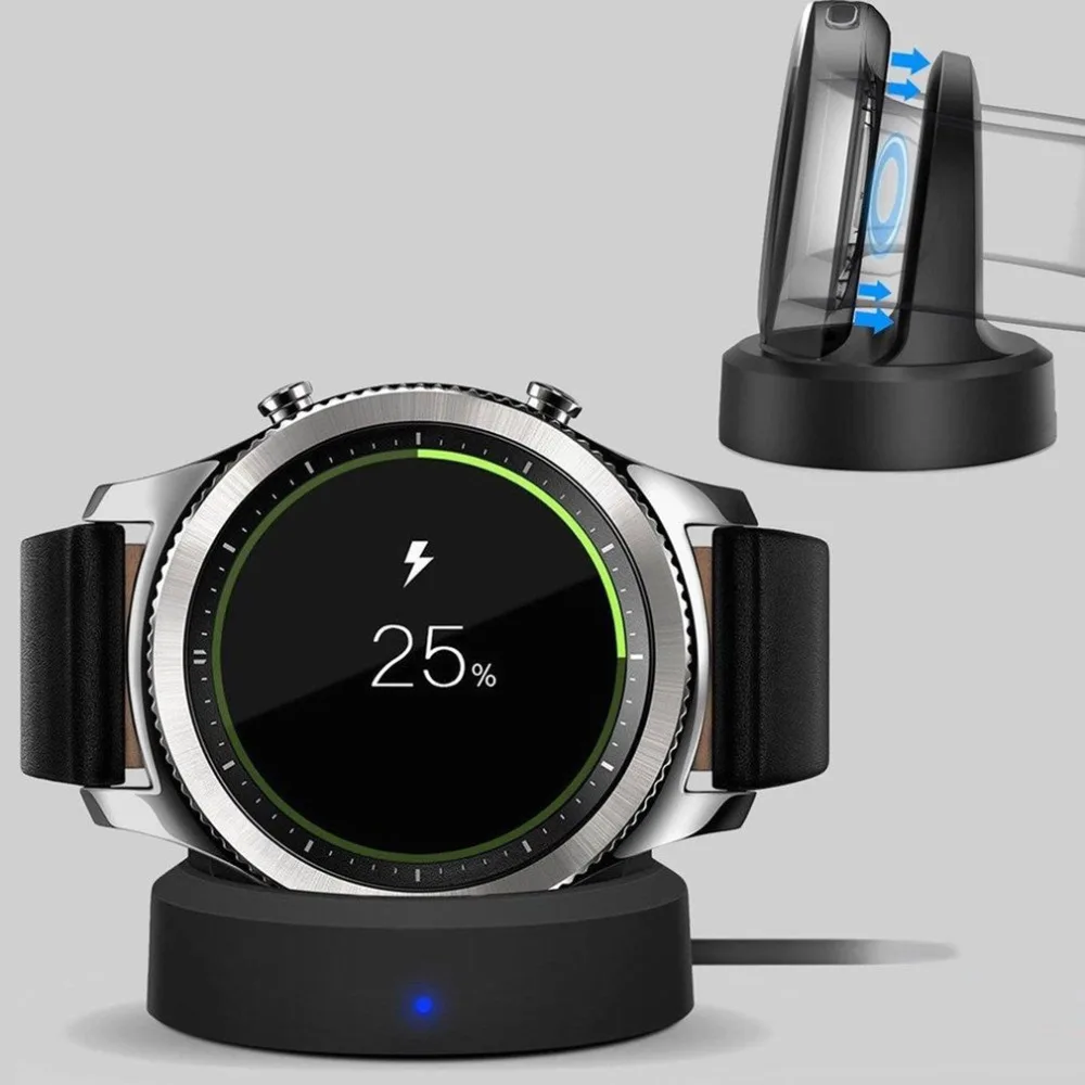 Зарядное устройство для samsung gear S3 портативный беспроводной зарядной док-станции магнитный держатель классический Frontier зарядное устройство для умных часов