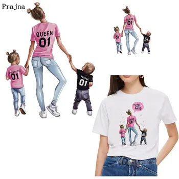 

Prajna Russian Girls Iron On Transfer Thermal Stickers For Clothes DIY Patches For Clothes Lady Mom Baby Patches Heat Transfer