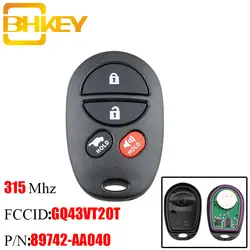 BHKEY 3/4 кнопки дистанционного ключа автомобиля для Toyota Highlander Sequoia Sienna GQ43VT20T 315 МГц оригинальные ключи