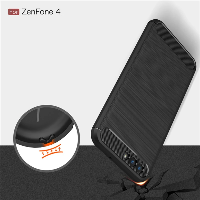 Армированный чехол из углеродного волокна для ASUS Zenfone 5 Lite 4 Selfie 3 Zoom Max Pro Plus M1 M2 Live L1 ZB601KL, противоударный чехол из ТПУ