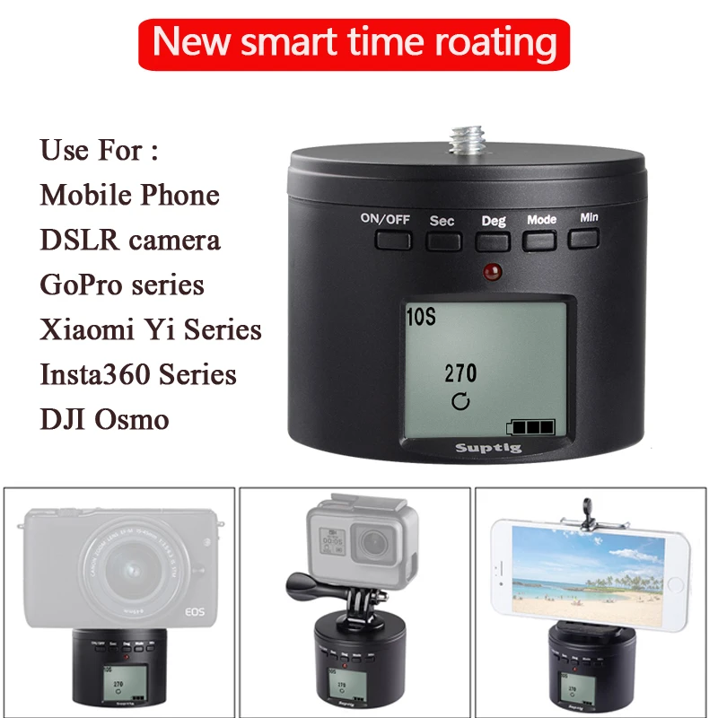 

Smart Multifunction Time Roating Mount Adapter For Gopro Max Hero8 7 6 5 Iphone DJI OSMO Xiaomi YI Insta360 R Camera Accessory