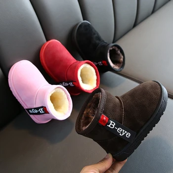 

Winter Boys And Girls Warm 2-10T Kids Shoes Snow Boots Child Plus Velvet Short Cotton Shoes k